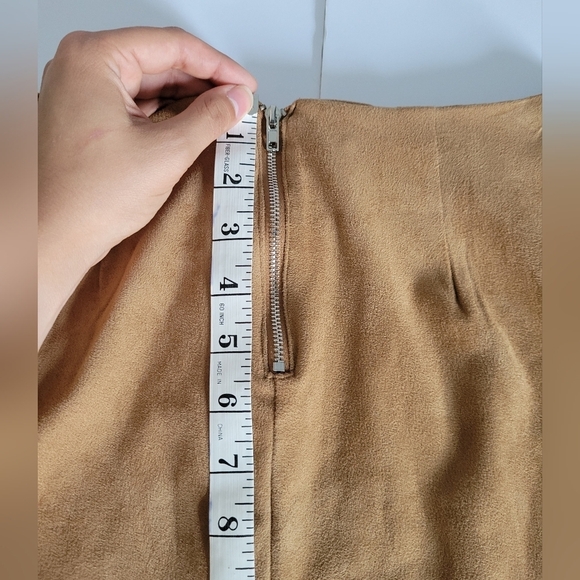 Charlotte Russe Brown Lace Up Tie Front Soft Staple Piece Mini Skirt - Picture 5 of 9